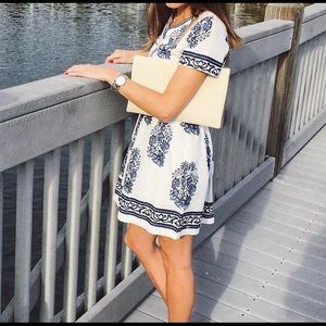 Goodnight macaroon blue and white dress